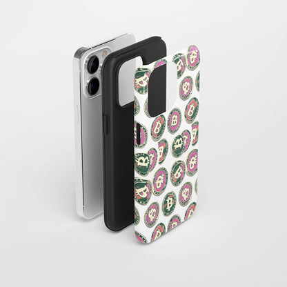 Double-Layer Semi-Handprinted Tough Matte BTC (Bitcoin) iPhone Case