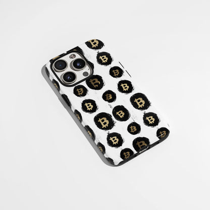 Double-Layer Semi-Handprinted Tough Matte BTC (Bitcoin) iPhone Case