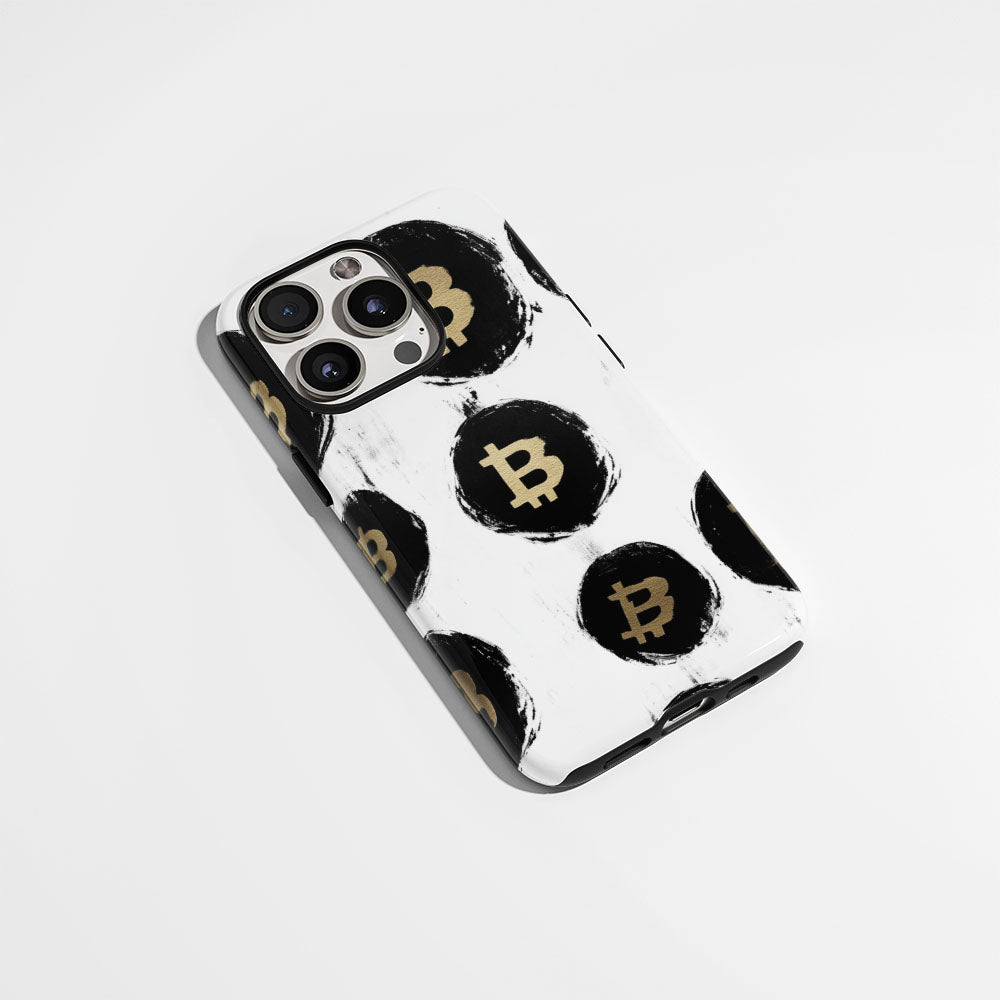 Double-Layer Semi-Handprinted Tough Matte BTC (Bitcoin) iPhone Case