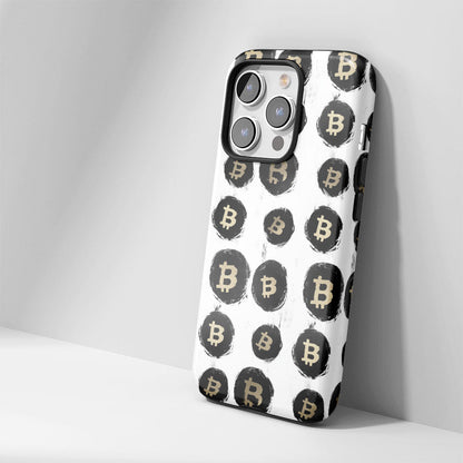 Double-Layer Semi-Handprinted Tough Matte BTC (Bitcoin) iPhone Case