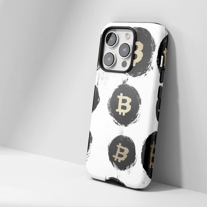 Double-Layer Semi-Handprinted Tough Matte BTC (Bitcoin) iPhone Case