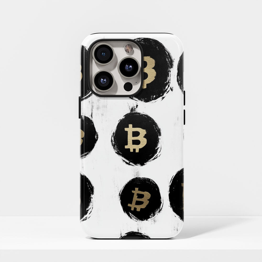 Double-Layer Semi-Handprinted Tough Matte BTC (Bitcoin) iPhone Case