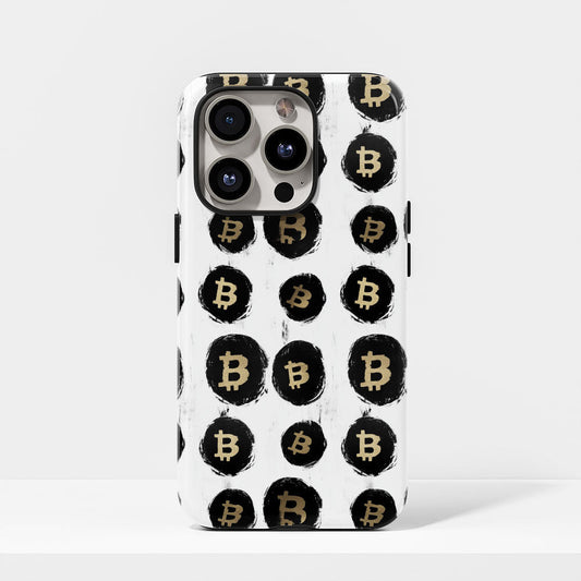 Double-Layer Semi-Handprinted Tough Matte BTC (Bitcoin) iPhone Case