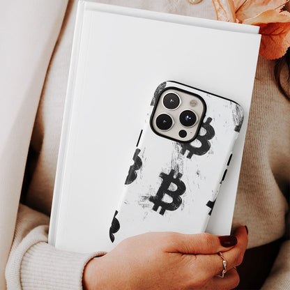 Double-Layer Semi-Handprinted Tough Matte BTC (Bitcoin) iPhone Case