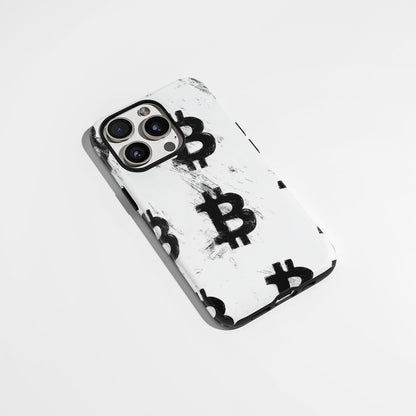 Double-Layer Semi-Handprinted Tough Matte BTC (Bitcoin) iPhone Case