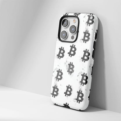 Double-Layer Semi-Handprinted Tough Matte BTC (Bitcoin) iPhone Case