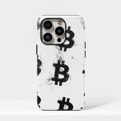 Double-Layer Semi-Handprinted Tough Matte BTC (Bitcoin) iPhone Case