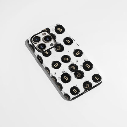 Double-Layer Semi-Handprinted Tough Matte BTC (Bitcoin) iPhone Case