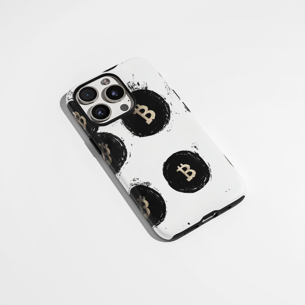 Double-Layer Semi-Handprinted Tough Matte BTC (Bitcoin) iPhone Case