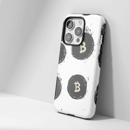 Double-Layer Semi-Handprinted Tough Matte BTC (Bitcoin) iPhone Case