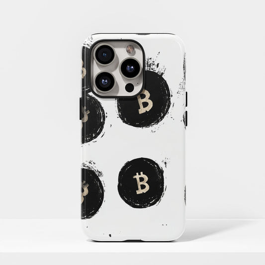 Double-Layer Semi-Handprinted Tough Matte BTC (Bitcoin) iPhone Case