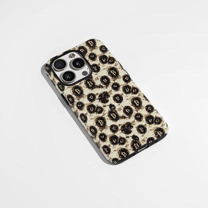 Double-Layer Semi-Handprinted Tough Matte BTC (Bitcoin) iPhone Case