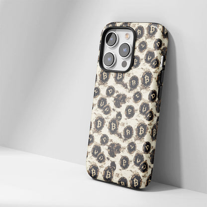 Double-Layer Semi-Handprinted Tough Matte BTC (Bitcoin) iPhone Case