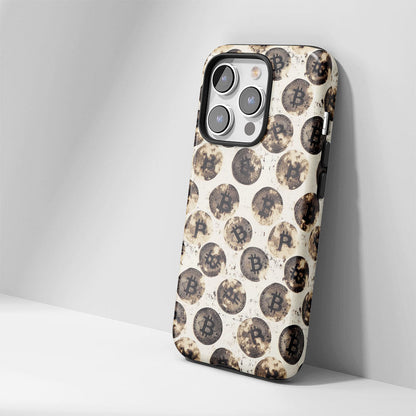 Double-Layer Semi-Handprinted Tough Matte BTC (Bitcoin) iPhone Case