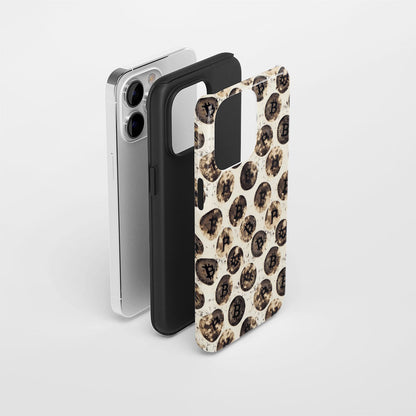 Double-Layer Semi-Handprinted Tough Matte BTC (Bitcoin) iPhone Case