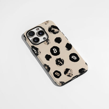 Double-Layer Semi-Handprinted Tough Matte BTC (Bitcoin) iPhone Case