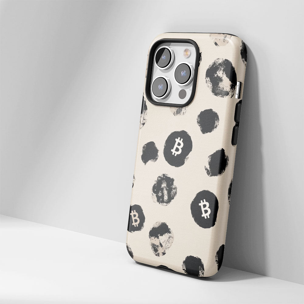 Double-Layer Semi-Handprinted Tough Matte BTC (Bitcoin) iPhone Case