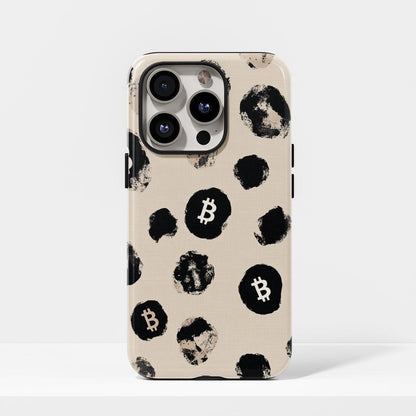 Double-Layer Semi-Handprinted Tough Matte BTC (Bitcoin) iPhone Case