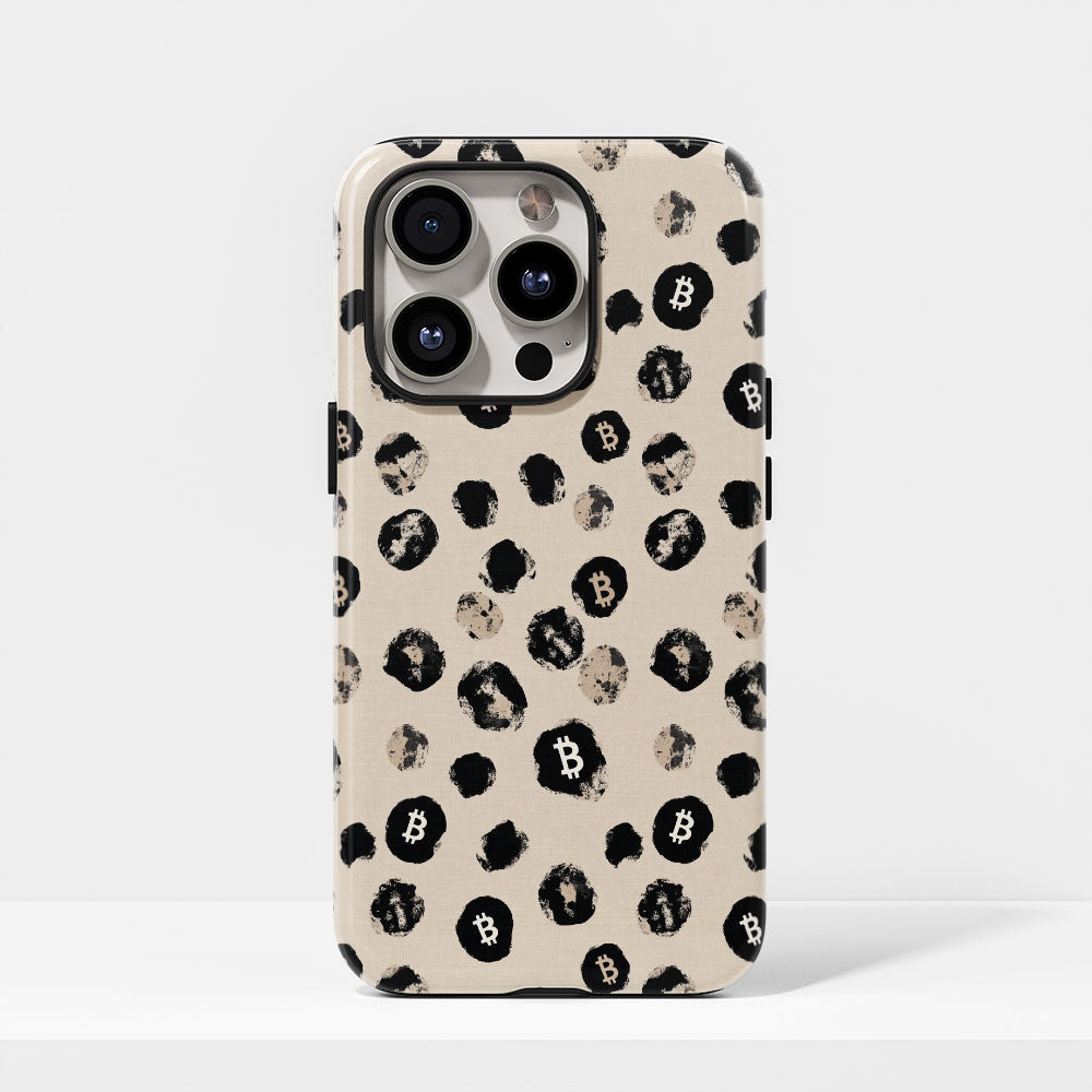 Double-Layer Semi-Handprinted Tough Matte BTC (Bitcoin) iPhone Case