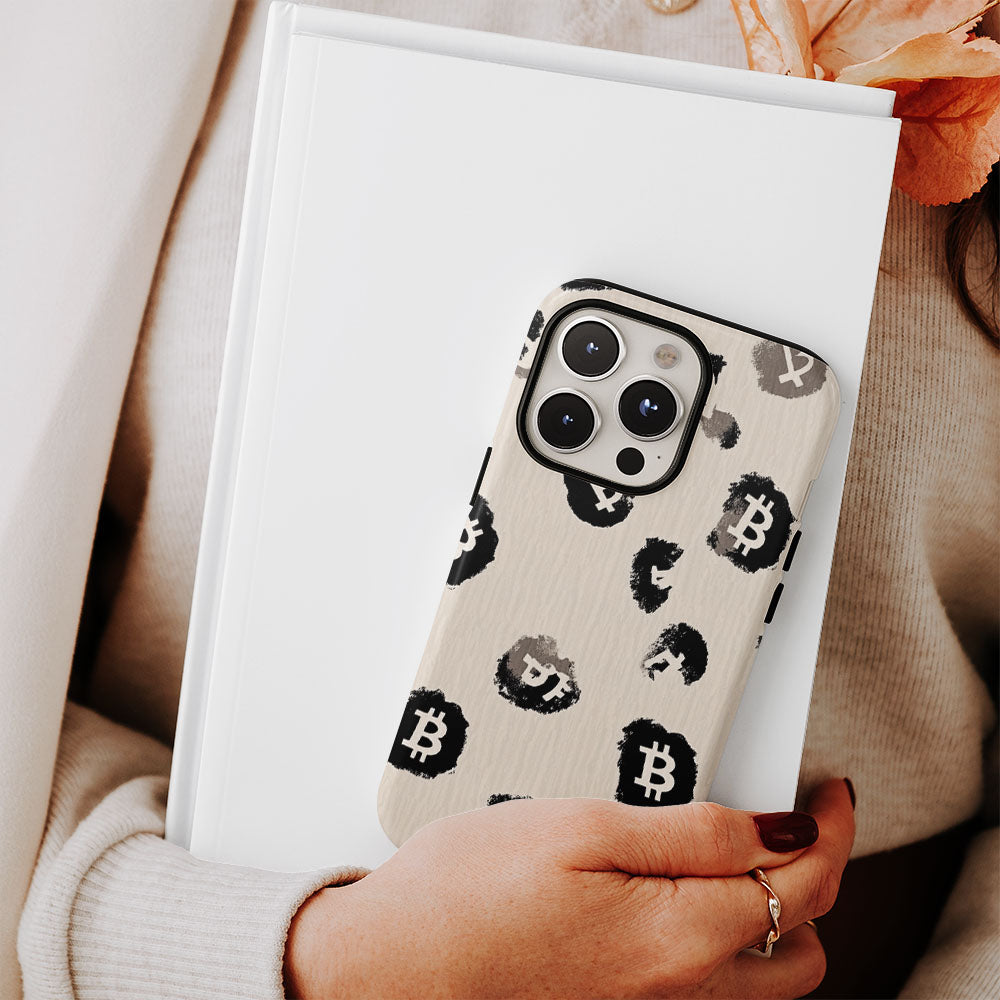 Double-Layer Semi-Handprinted Tough Matte BTC (Bitcoin) iPhone Case