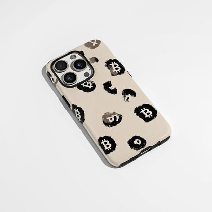 Double-Layer Semi-Handprinted Tough Matte BTC (Bitcoin) iPhone Case