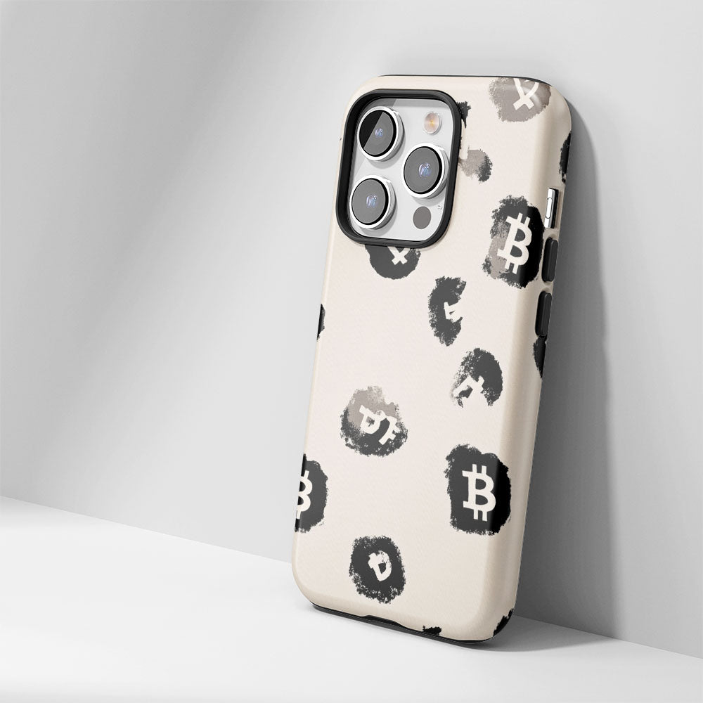 Double-Layer Semi-Handprinted Tough Matte BTC (Bitcoin) iPhone Case