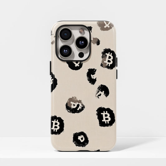 Double-Layer Semi-Handprinted Tough Matte BTC (Bitcoin) iPhone Case