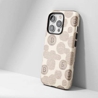 Double-Layer Semi-Handprinted Tough Matte BTC (Bitcoin) iPhone Case