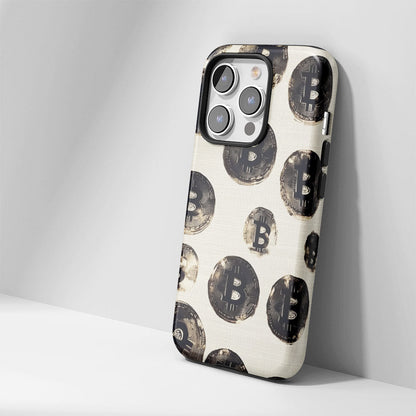 Double-Layer Semi-Handprinted Tough Matte BTC (Bitcoin) iPhone Case