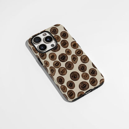 Double-Layer Semi-Handprinted Tough Matte BTC (Bitcoin) iPhone Case