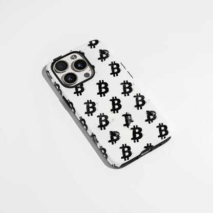 Double-Layer Semi-Handprinted Tough Matte BTC (Bitcoin) iPhone Case