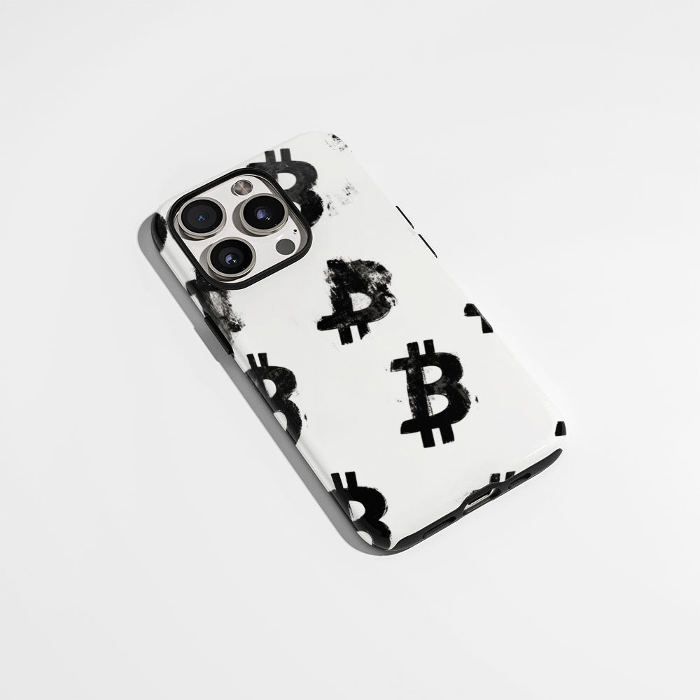 Double-Layer Semi-Handprinted Tough Matte BTC (Bitcoin) iPhone Case