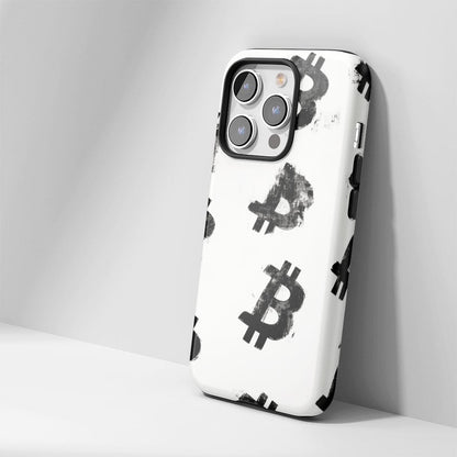 Double-Layer Semi-Handprinted Tough Matte BTC (Bitcoin) iPhone Case