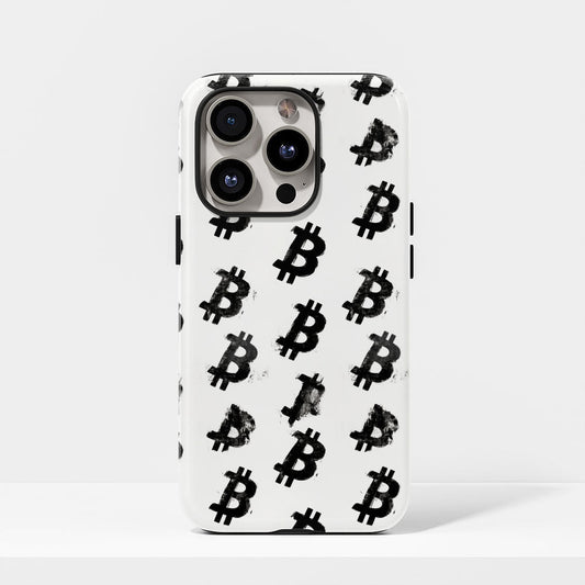 Double-Layer Semi-Handprinted Tough Matte BTC (Bitcoin) iPhone Case