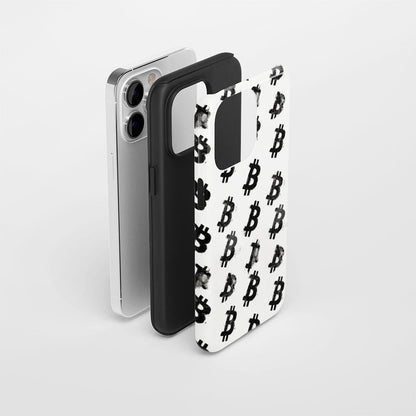 Double-Layer Semi-Handprinted Tough Matte BTC (Bitcoin) iPhone Case