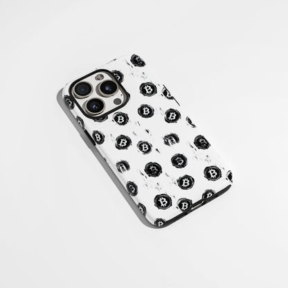 Double-Layer Semi-Handprinted Tough Matte BTC (Bitcoin) iPhone Case