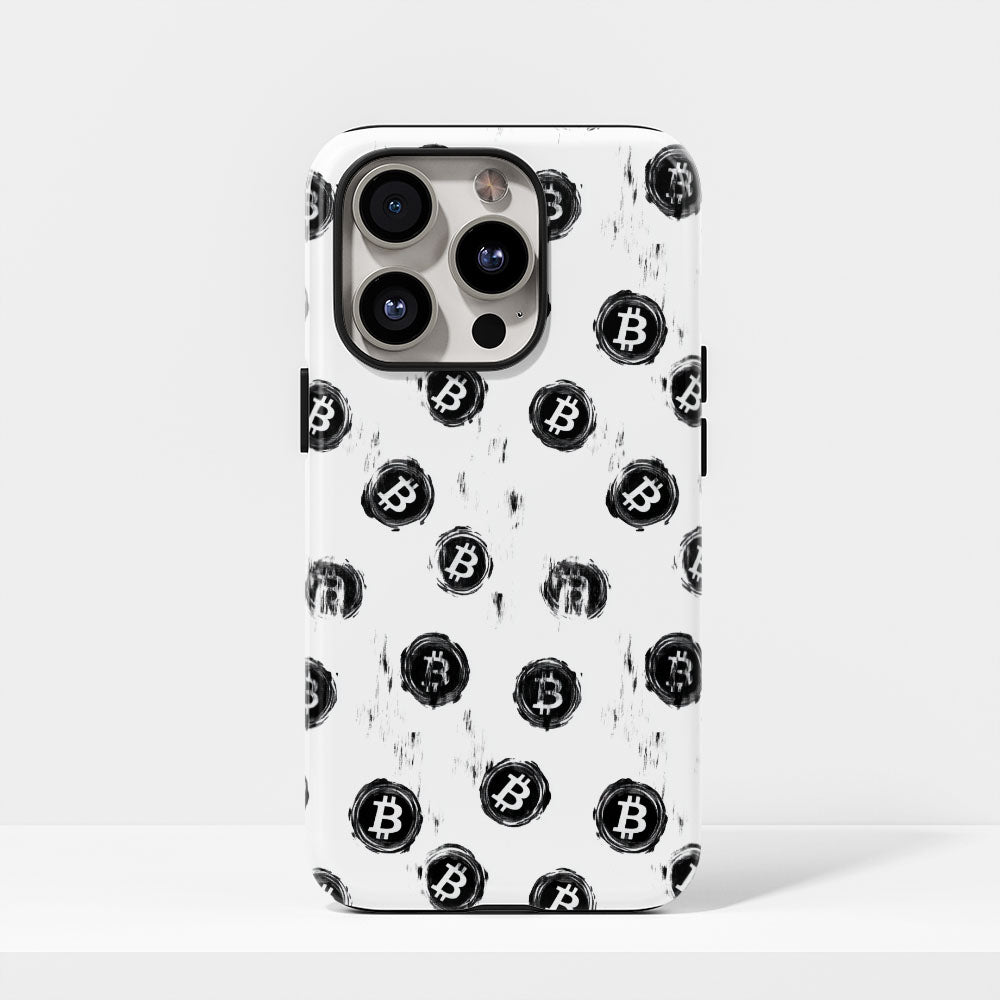 Double-Layer Semi-Handprinted Tough Matte BTC (Bitcoin) iPhone Case