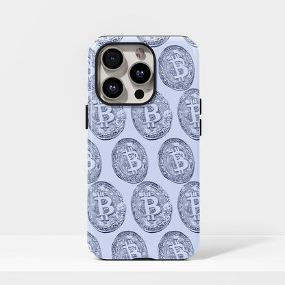 Double-Layer Semi-Handprinted Tough Matte BTC (Bitcoin) iPhone Case