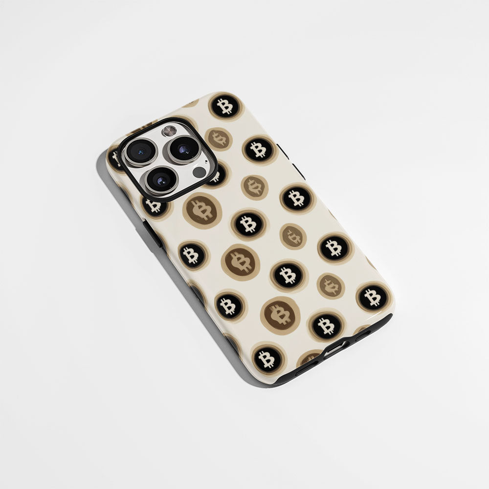 Double-Layer Semi-Handprinted Tough Matte BTC (Bitcoin) iPhone Case