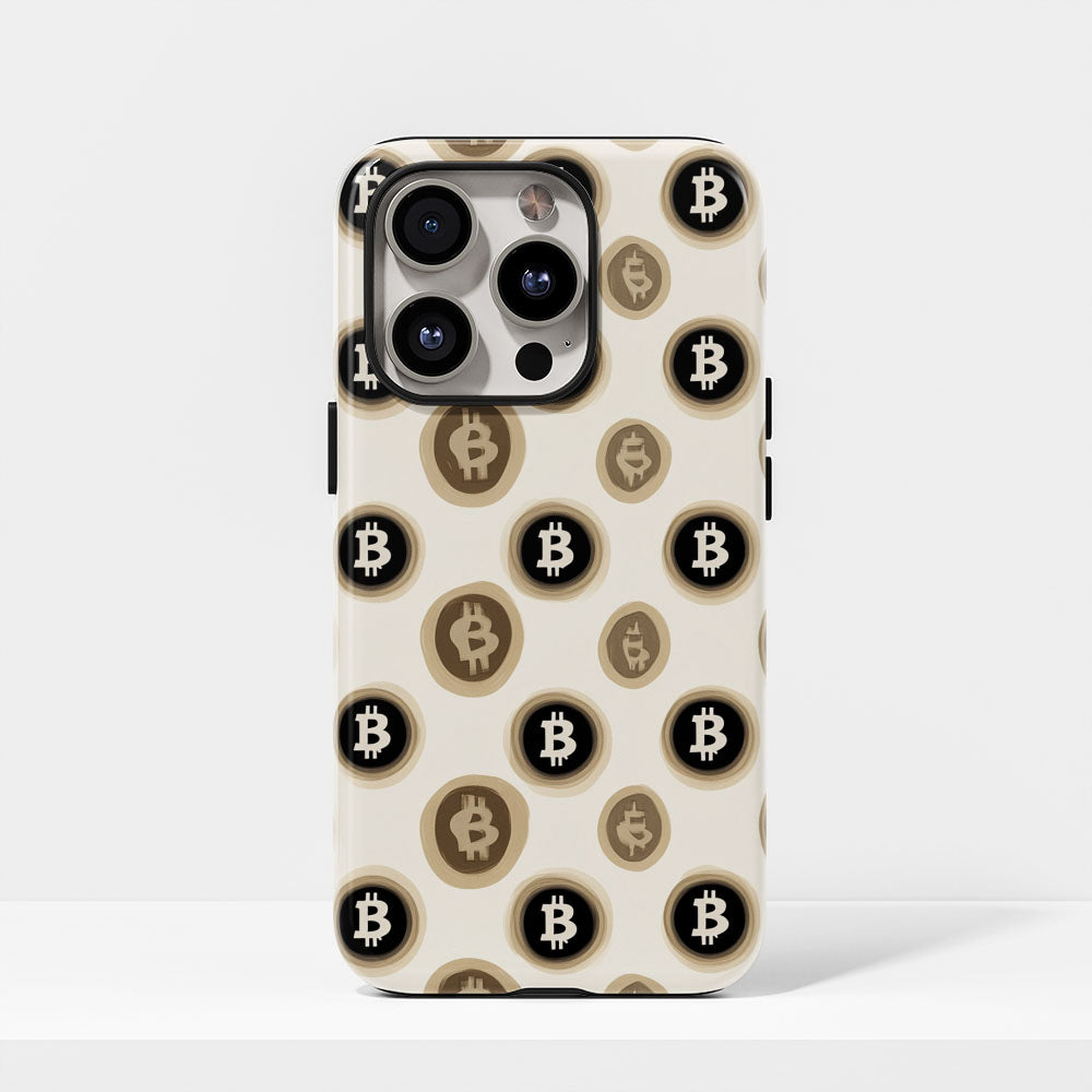 Double-Layer Semi-Handprinted Tough Matte BTC (Bitcoin) iPhone Case