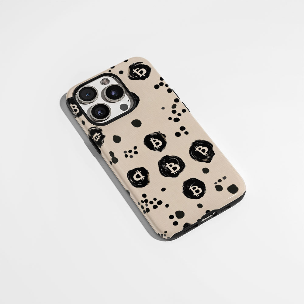 Double-Layer Semi-Handprinted Tough Matte BTC (Bitcoin) iPhone Case