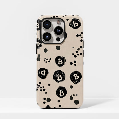 Double-Layer Semi-Handprinted Tough Matte BTC (Bitcoin) iPhone Case