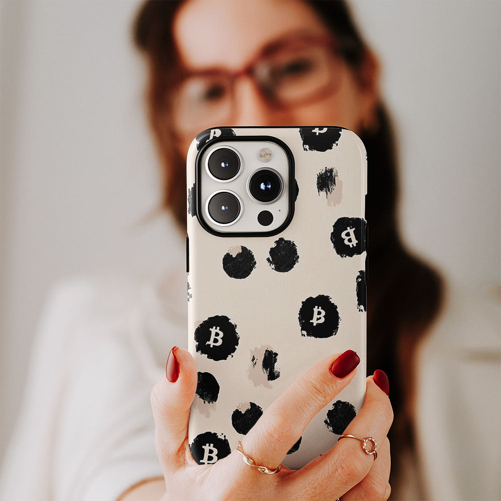 Double-Layer Semi-Handprinted Tough Matte BTC (Bitcoin) iPhone Case