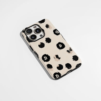 Double-Layer Semi-Handprinted Tough Matte BTC (Bitcoin) iPhone Case