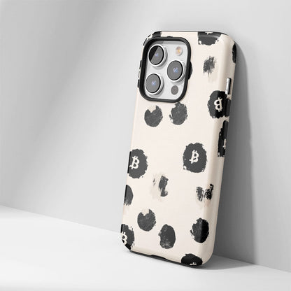 Double-Layer Semi-Handprinted Tough Matte BTC (Bitcoin) iPhone Case