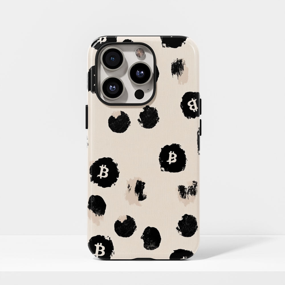 Double-Layer Semi-Handprinted Tough Matte BTC (Bitcoin) iPhone Case