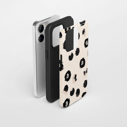 Double-Layer Semi-Handprinted Tough Matte BTC (Bitcoin) iPhone Case