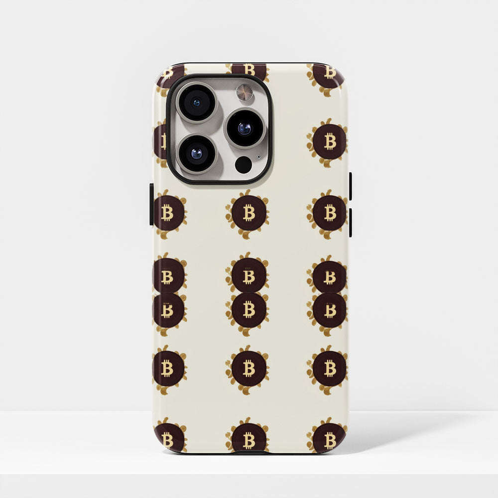 Double-Layer Semi-Handprinted Tough Matte BTC (Bitcoin) iPhone Case