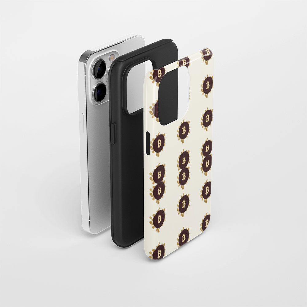 Double-Layer Semi-Handprinted Tough Matte BTC (Bitcoin) iPhone Case