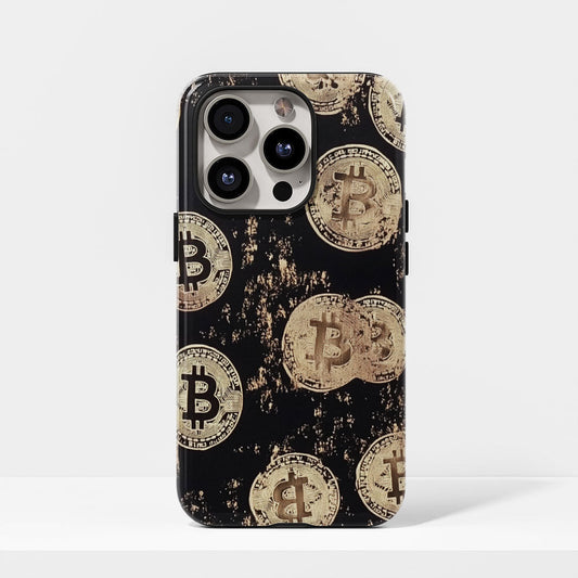 Double-Layer Semi-Handprinted Tough Matte BTC (Bitcoin) iPhone Case